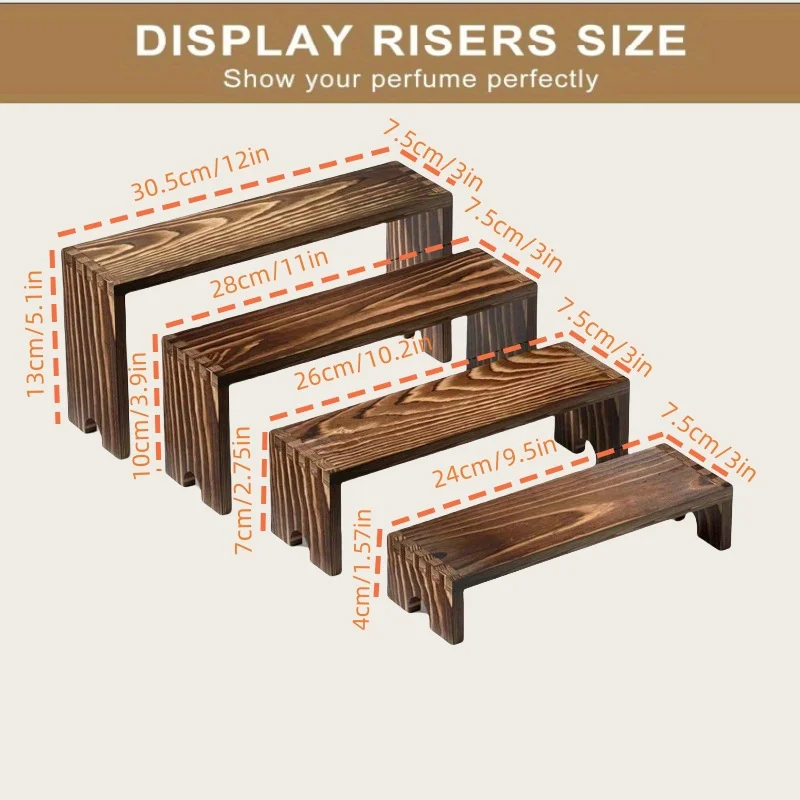 Houten gelaagde Riser-displaystandaarden voor leveranciersevenementen Stapelbare houten cupcakestandaard Boerderijdecor Houten desserttafeldisplay