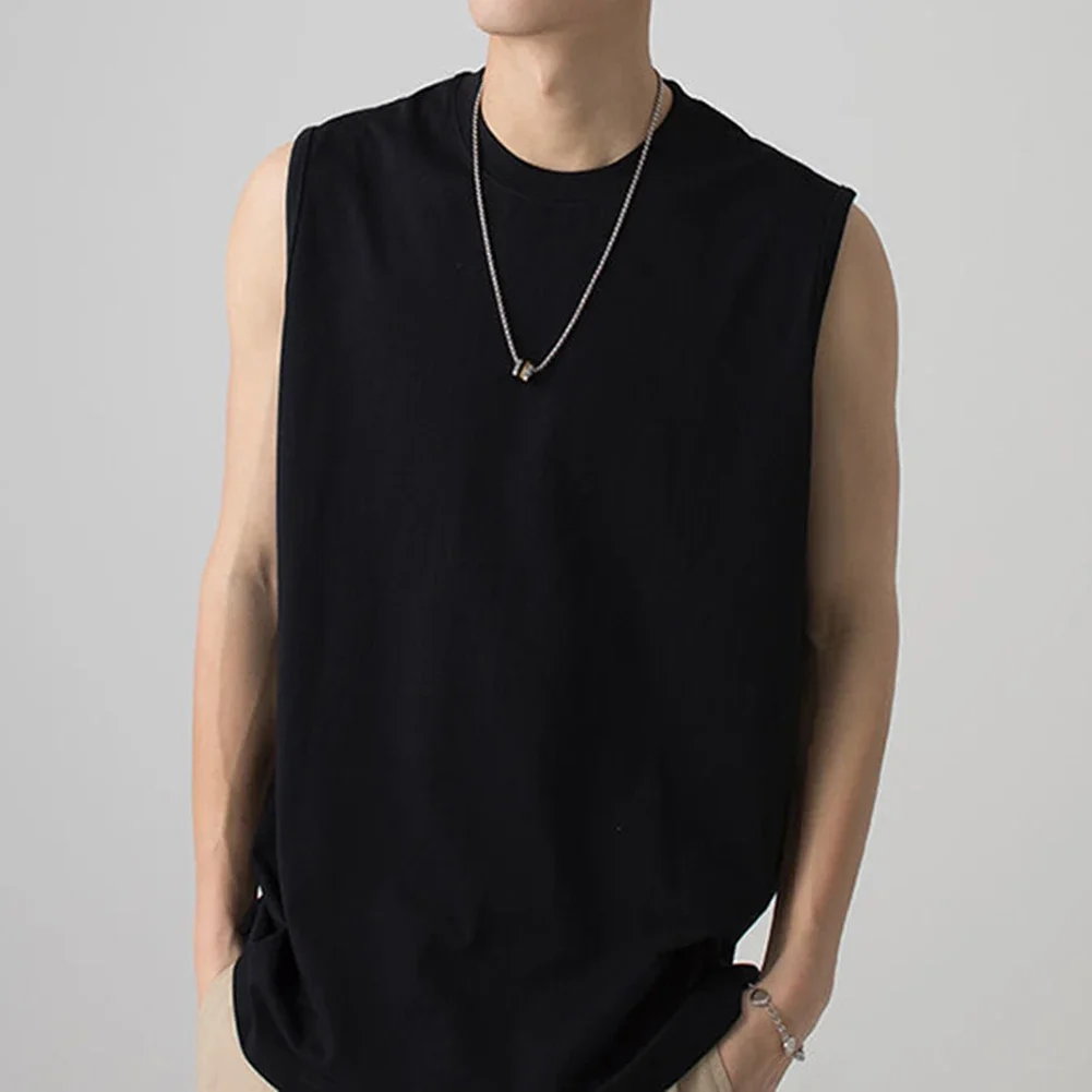 

Casual Wear Black Casual T-Shirt Basic Solid Color Tank Top Comfortable Shirt All Seasons Wear Brand New Condition Home Use Top