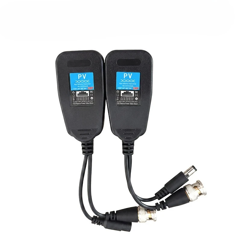 5 Pairs Passive HD Video Balun, 2-in-1 Surveillance Transceiver, BNC to RJ45 Ethernet Cable Extender for CCTV