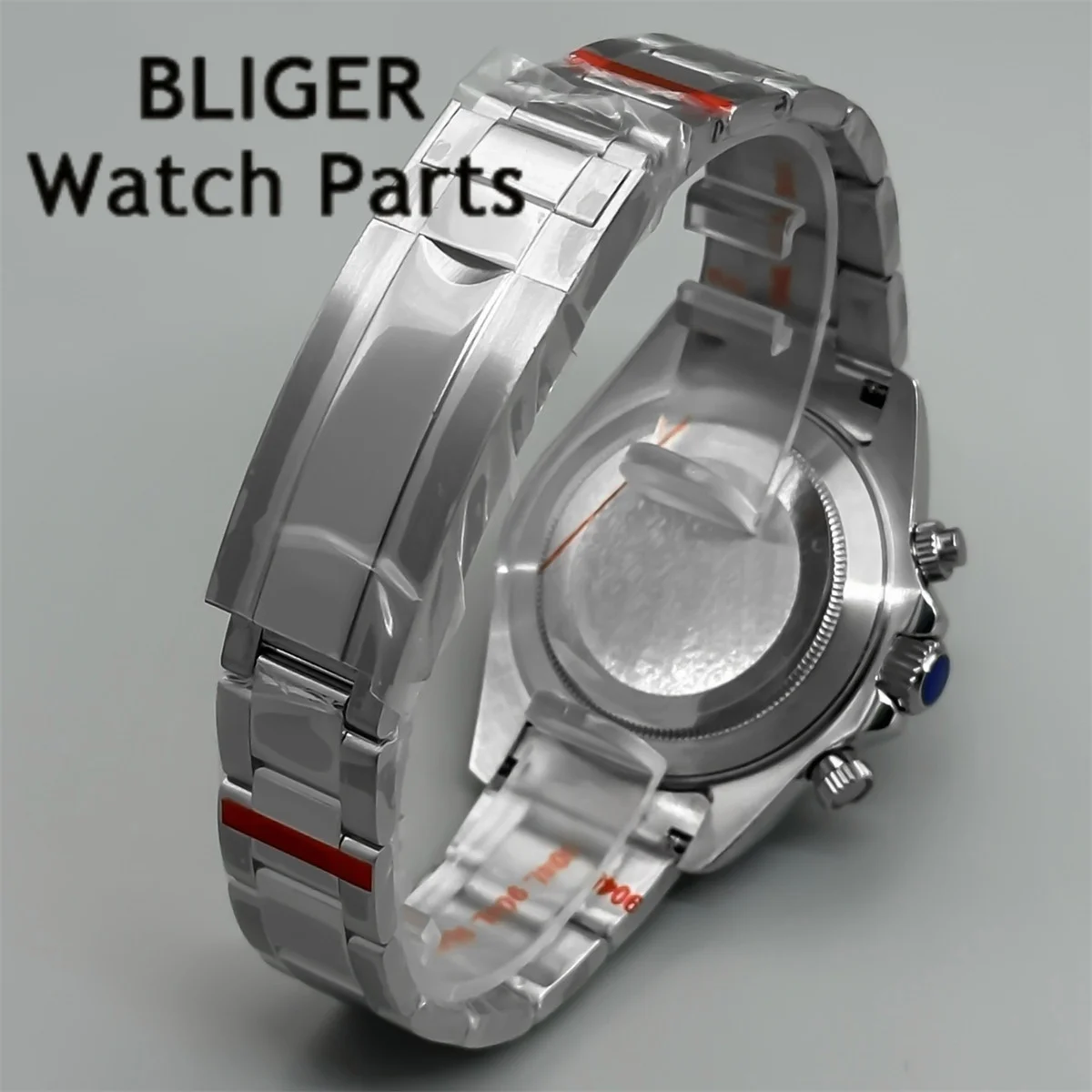 BLIGER Black Panda Dial Multicolour Bezel Chronograph VK63A Quartz Running Second Hand Men Watches Sapphire Glass Rubber Strap view 2