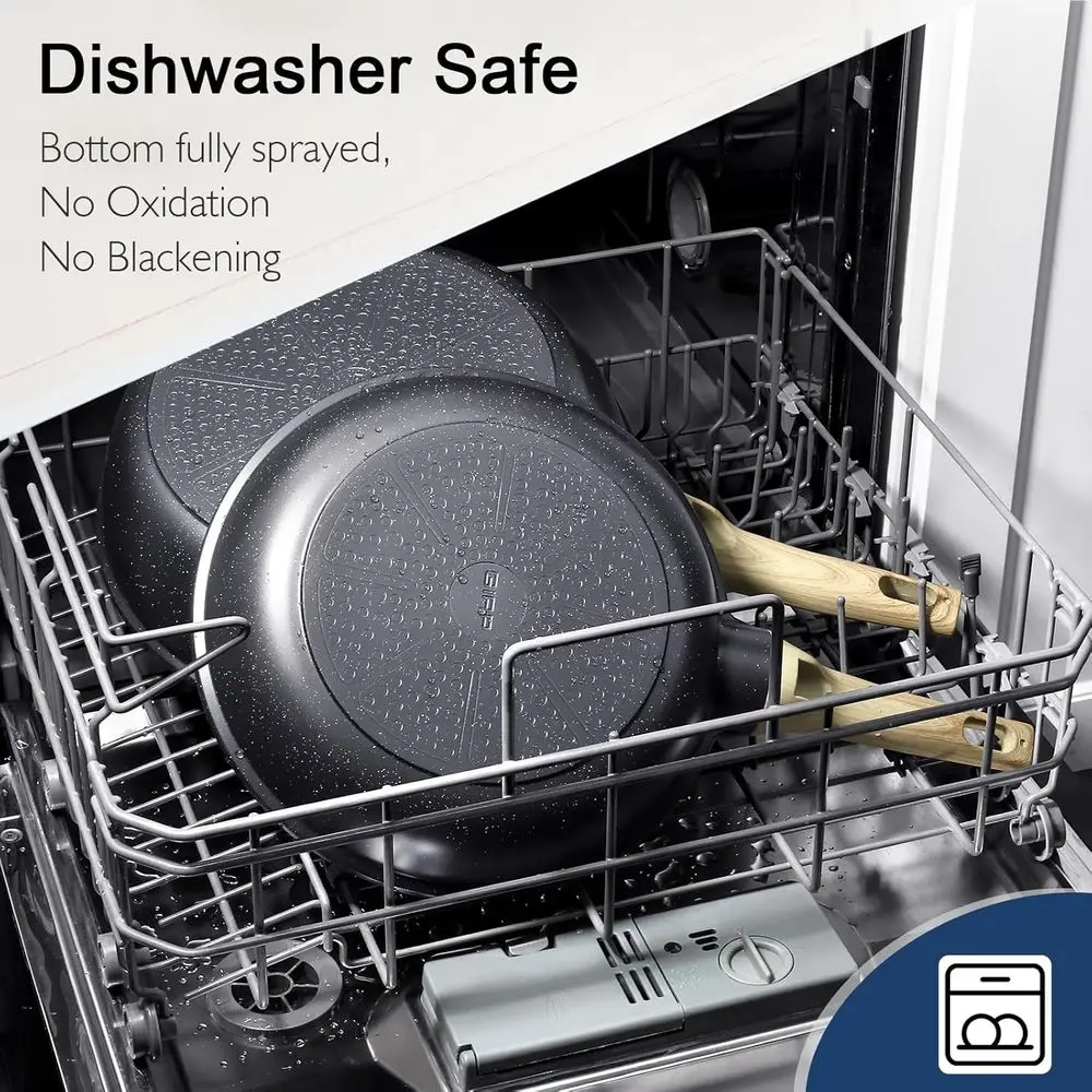 18-Piece Ceramic Nonstick Cookware Set: Healthy, Dishwasher-Safe, Non-Toxic Kitchenware with Frying Pans