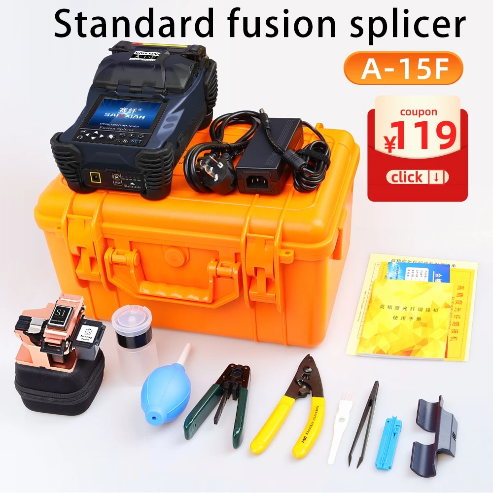 

fusionadora fibra optica A-15F Fully Automatic Mini Optic Fiber Fusion Splicer Splicing Machin FTTH Fiber Optic Tool Set