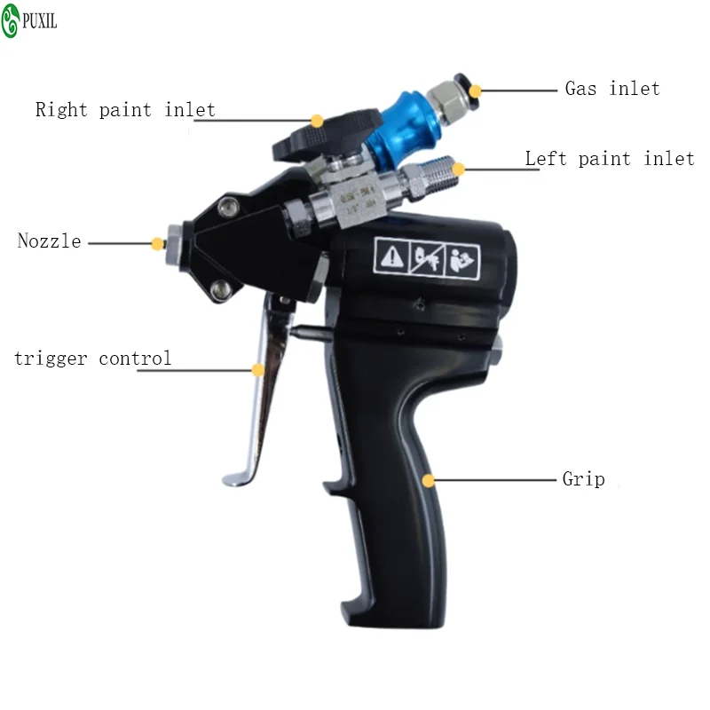 ZK-02pro Circular Mouth Spray Gun Paint Coating Pneumatic Spray Gun Spray Machine Two Component Polyurethane Spray Gun Foaming