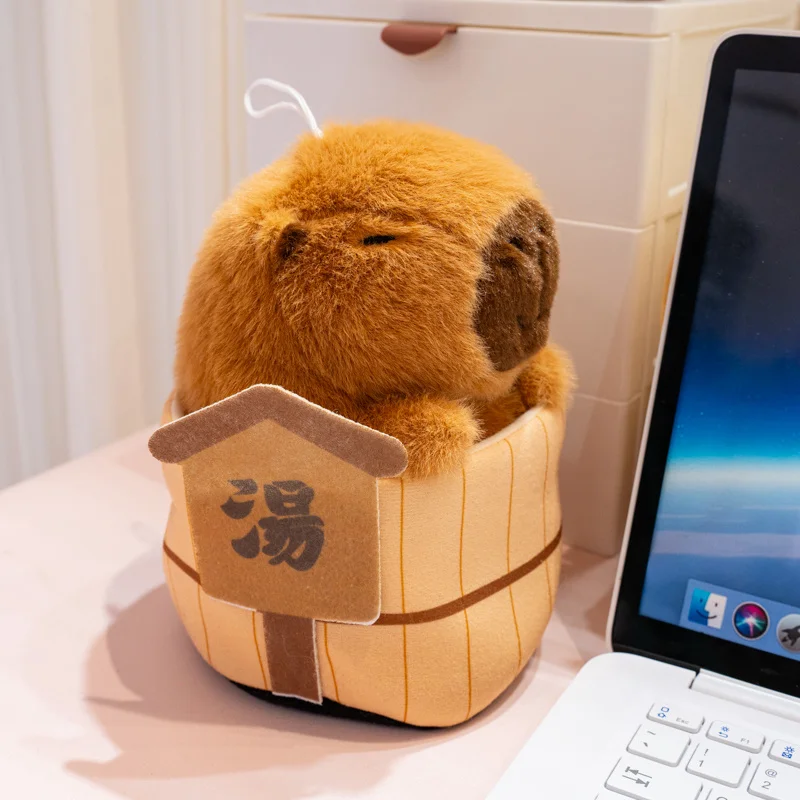 الإبداعية الاستحمام كابيبارا ألعاب من القطيفة لطيف أفخم حوض الاستحمام قلادة جميلة المفاتيح على ظهره ديكور أفخم