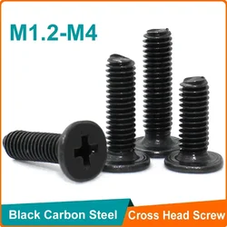 50pcs M1.2 M1.4 M1.6 M2 M2.5 M3 M4 Phillips Ultra Thin Flat Wafer Head Screw Carbon Steel CM Thin Head Laptop Screw for Computer