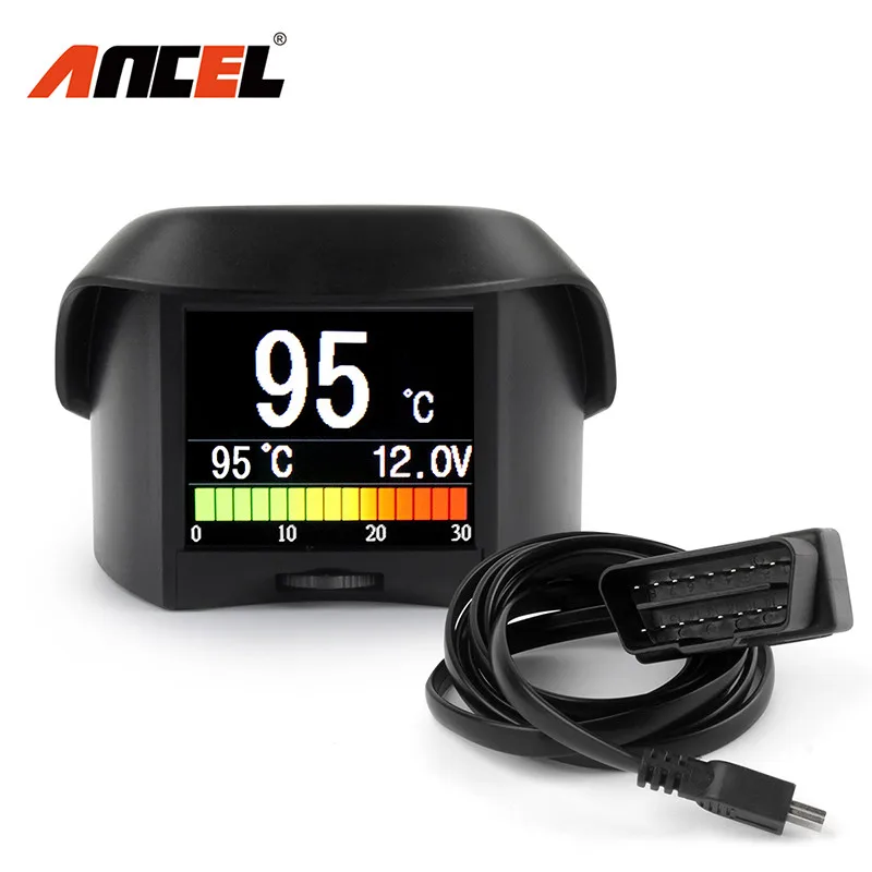 Car On-board Computer Ancel A202 Vehicle OBD2 Digital Smart HUD Display Speed Fuel Consumption Temperature Gauge OBD2 Scanner