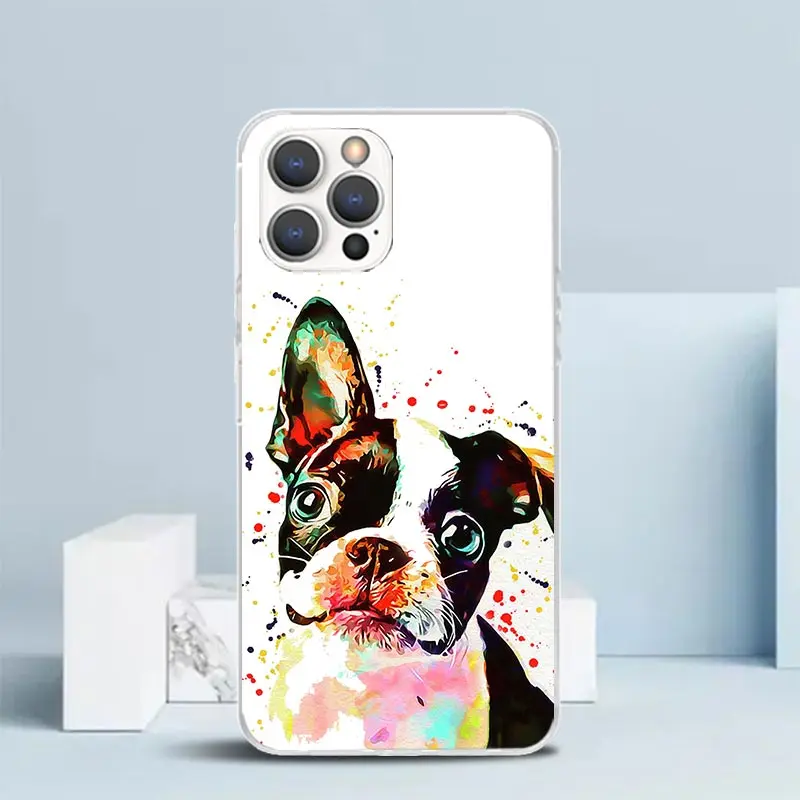 French Bulldog Dog Pug Phone Case For IPhone 16 15 14 13 12 11 Pro Max Mini XR XS X 7 Plus 8 + SE 2020 Soft TPU Back Cover