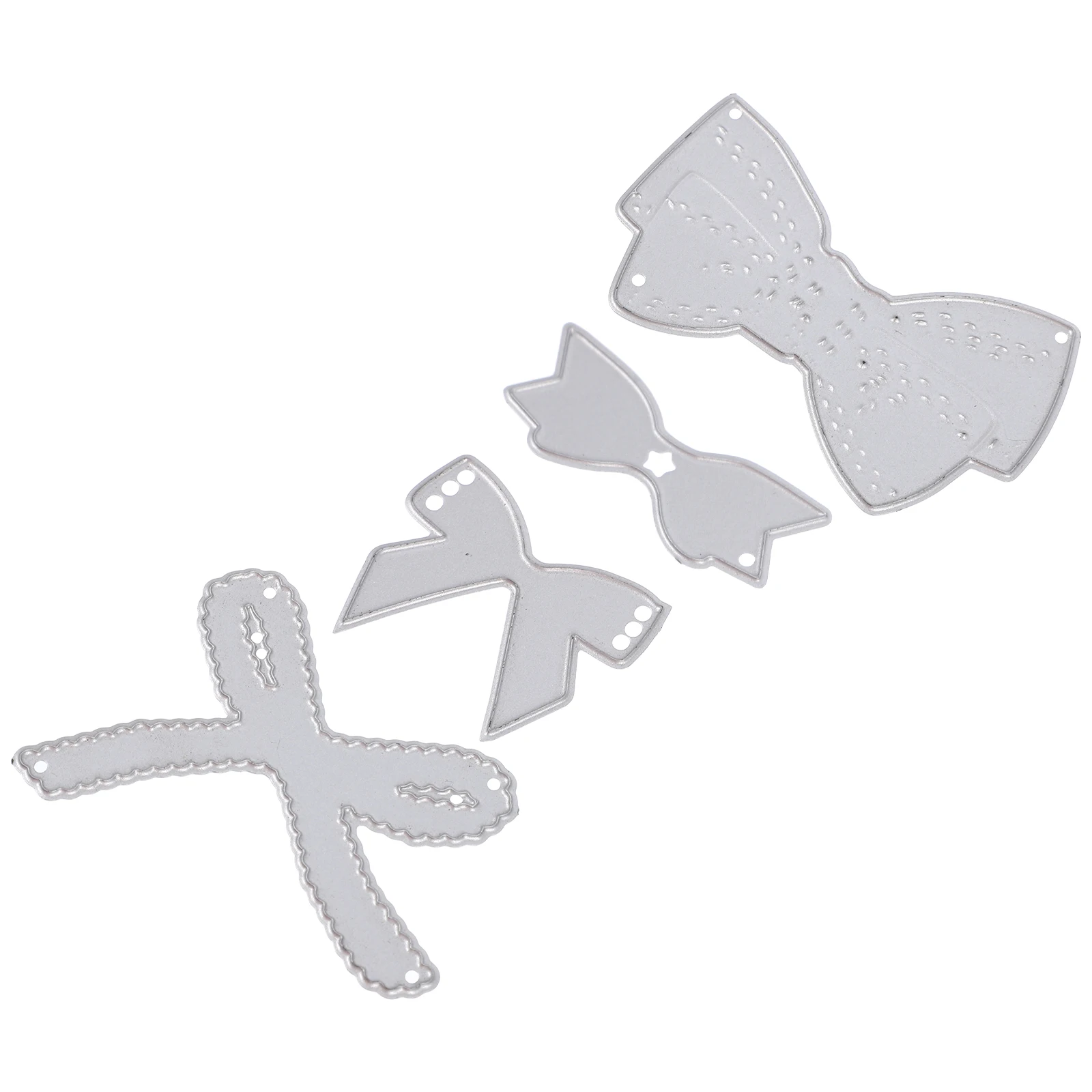 

4 pcs Bow Cut Stencil Crafts Metal Scrapbooking Diy Cutting Die Embossing Crafts Die Cut 2Mm Fabric Sandpaper Felt Acetate