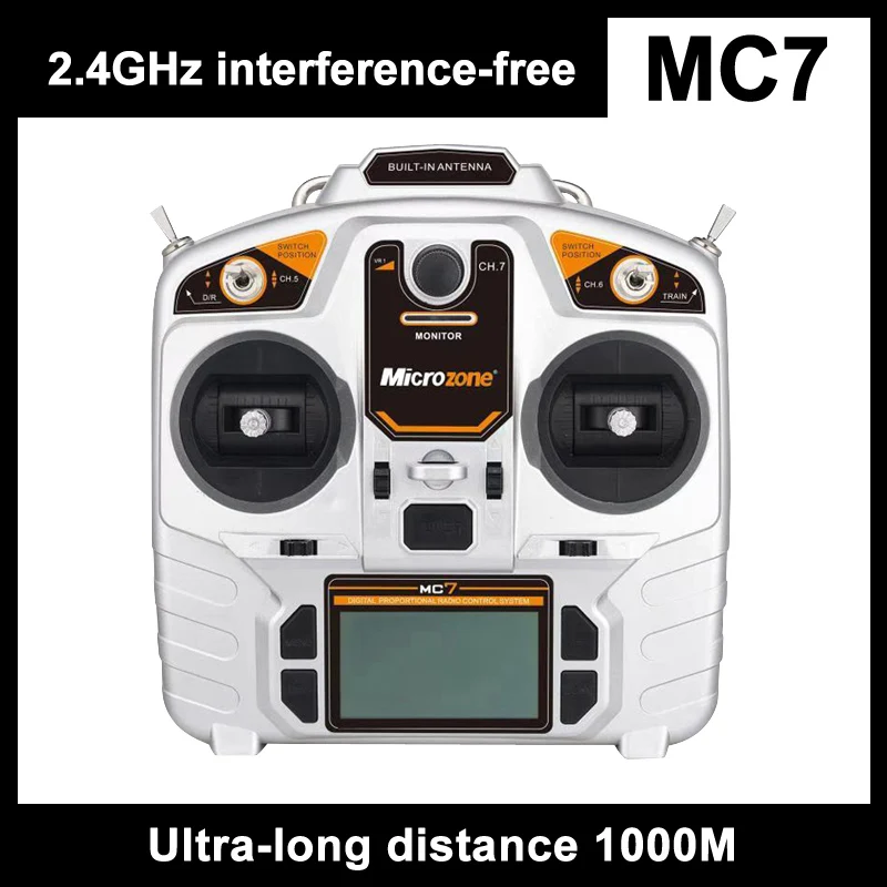 MicroZone MC7 2.4G Controller Transmitter with MC8RE Receiver Radio System for RC Aircraft Drones Multirotor Helicopters VS MC6C