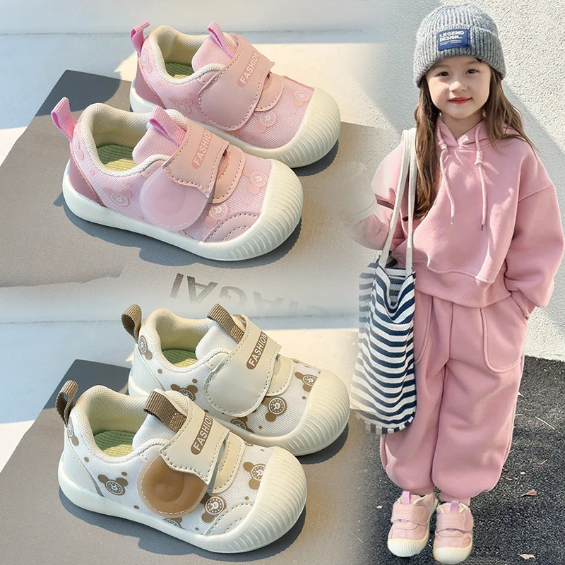 

Children's Walking Shoes Spring Autumn Breathable Boys Girls Single Shoes 0-6 Years Old Gray Lightweight Non-slip Kids Sneakers
