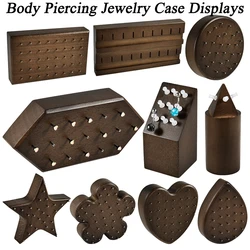 Wood Body Piercing Jewelry Display with Thread Holder Rack Stand Seller Jewelry Cases Shelf Multi Jewelry Top Storage Tools