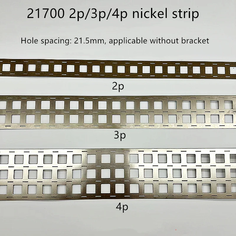21700 Batterielochabstand 21,5 mm Verbindungsplatte gestempelt SPCC-Vernickelung 1 Meter parallel ohne Halterung Nickelstreifen – Detail 2