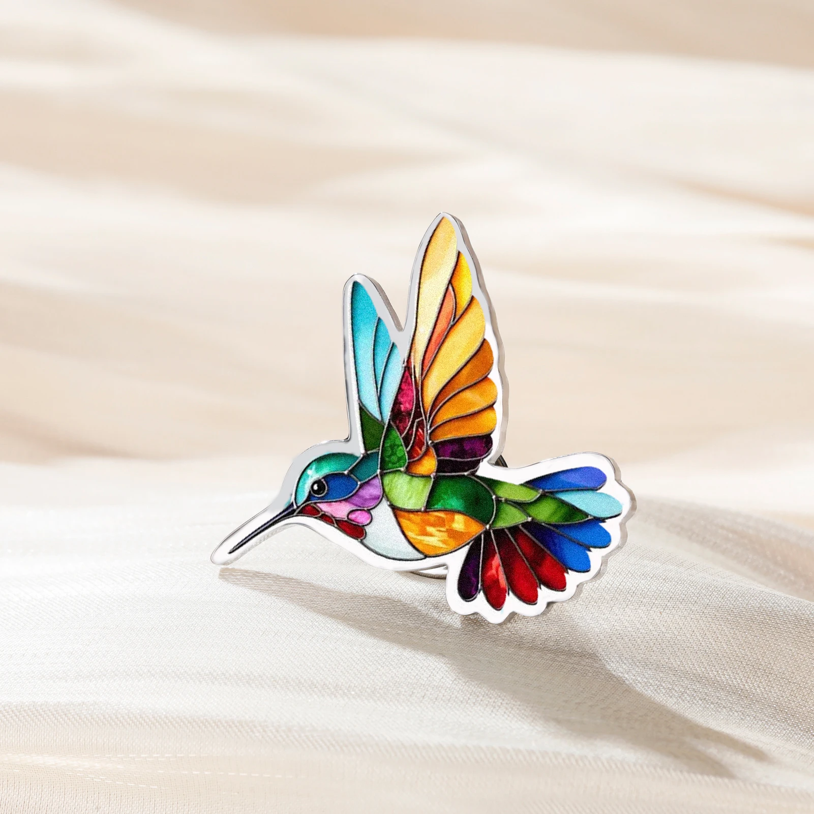 

Красочная брошь-колибри Unift из нержавеющей стали, креативная металлическая брошь в виде птицы, аксессуар для пальто, костюма, одежды