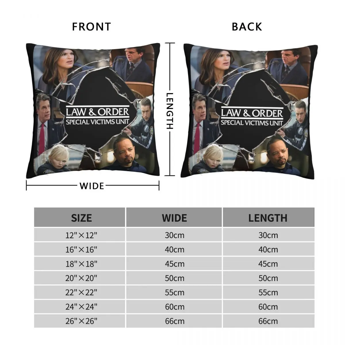 Law And Order SVU Crack Poster Square Pillowcase Polyester Linen Velvet Printed Zip Decorative Bed Cushion Cover