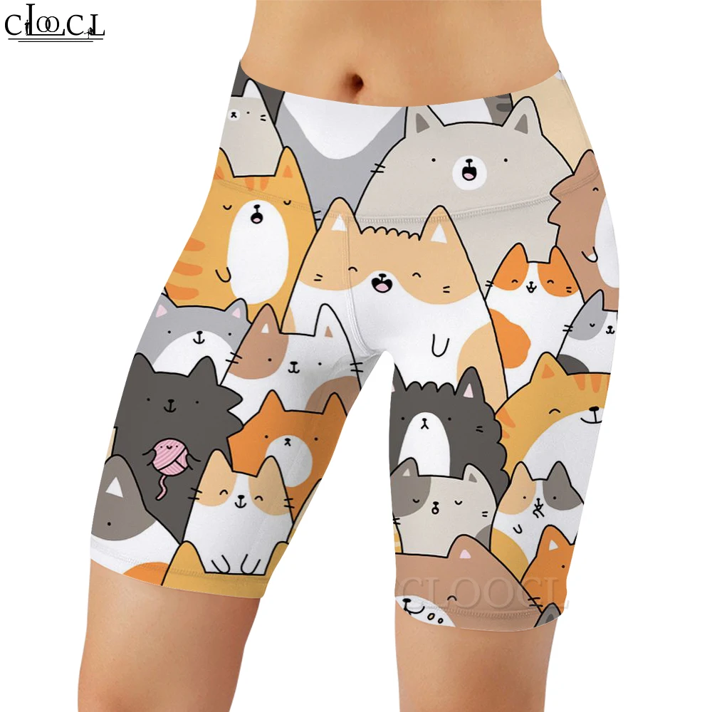 CLOOCL Vrouwen Legging Grappige Cartoon Kat Patroon 3D Gedrukt Casual Shorts voor Vrouwelijke Gym Workout Sport Push-up Sexy leggings