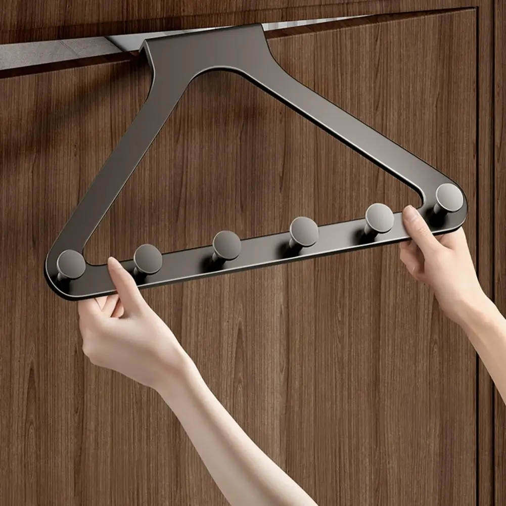 Triangular Door Hook Wall Mounted, PunchFree, Traceless Hanger for Coats, Hats, Bags, and More Organizer Clothes view 6