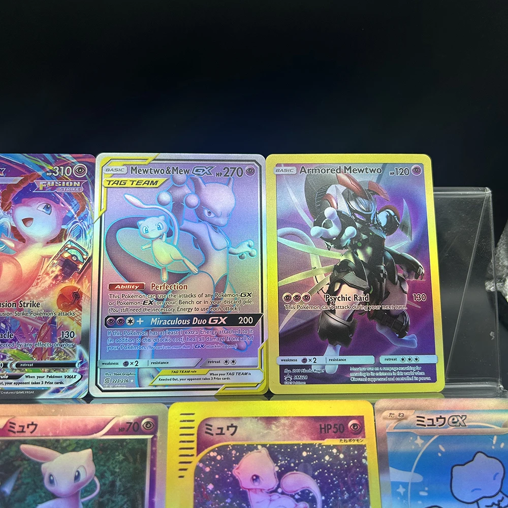 

Anime Jp/en Ptcg DIY Collection Cards 130/240 Ex Vmax Mew Armored Mewtwo Flash Trading Collection Color Flash Card Child Gift