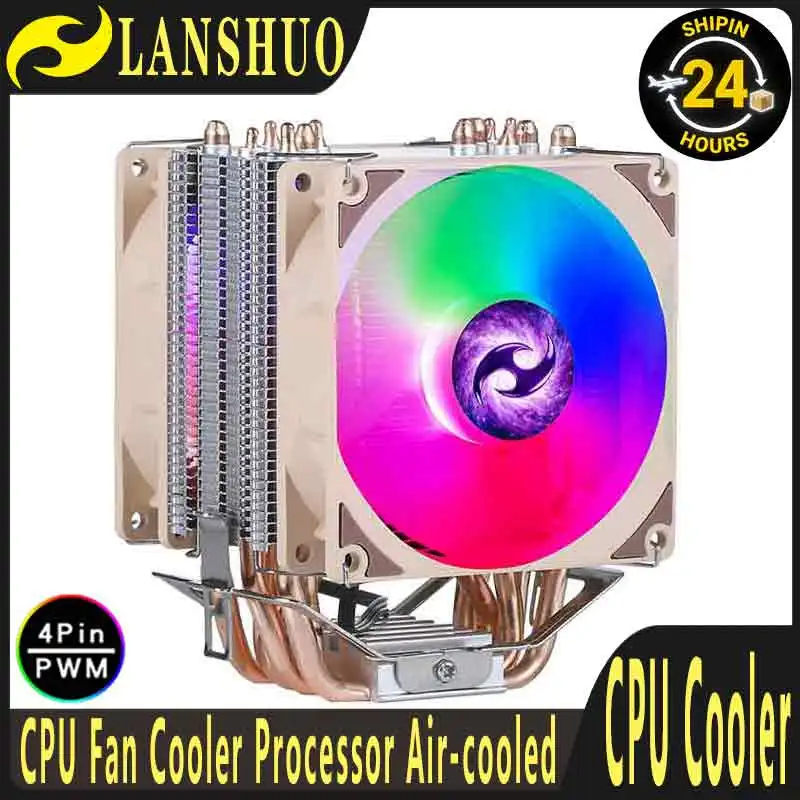 

Кулер для процессора LANSHUO, совместимый с LGA2011, 115X, 1200, 1700, AM4, AM5, 90-мм вентилятор, 2/4/6 тепловых трубок, эффективное рассеивание тепла