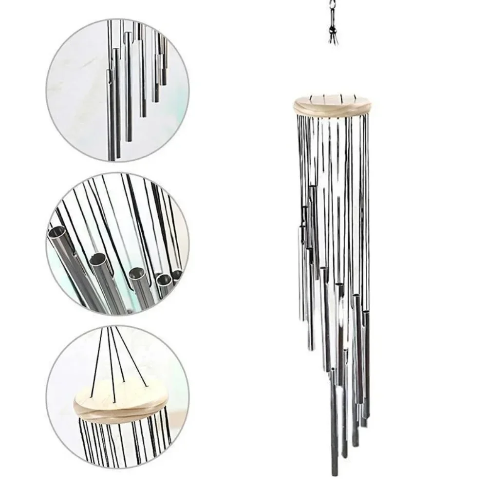 Decor Wind Chimes 12Pcs Pendant Aluminum Tube Metal Pipe Wind Chimes Bells Balcony Outdoor Yard Garden Home Hanging Decoration