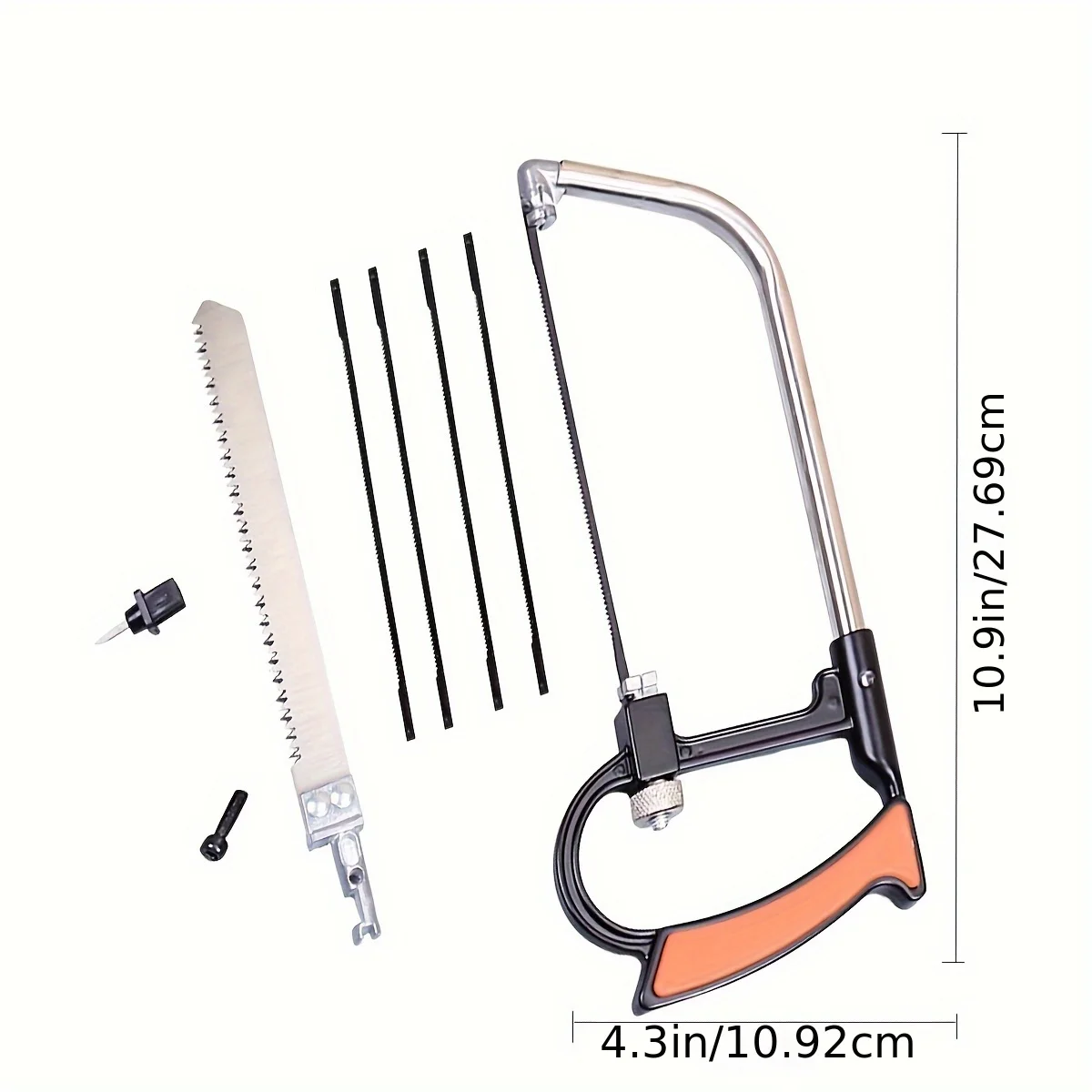 Hacksaw Set, Steel Saw 12 inch with Replaceable Saw Blades and Metal Miter, 3pcs Handsaws (Hacksaw Frame, Mini Hacksaw)