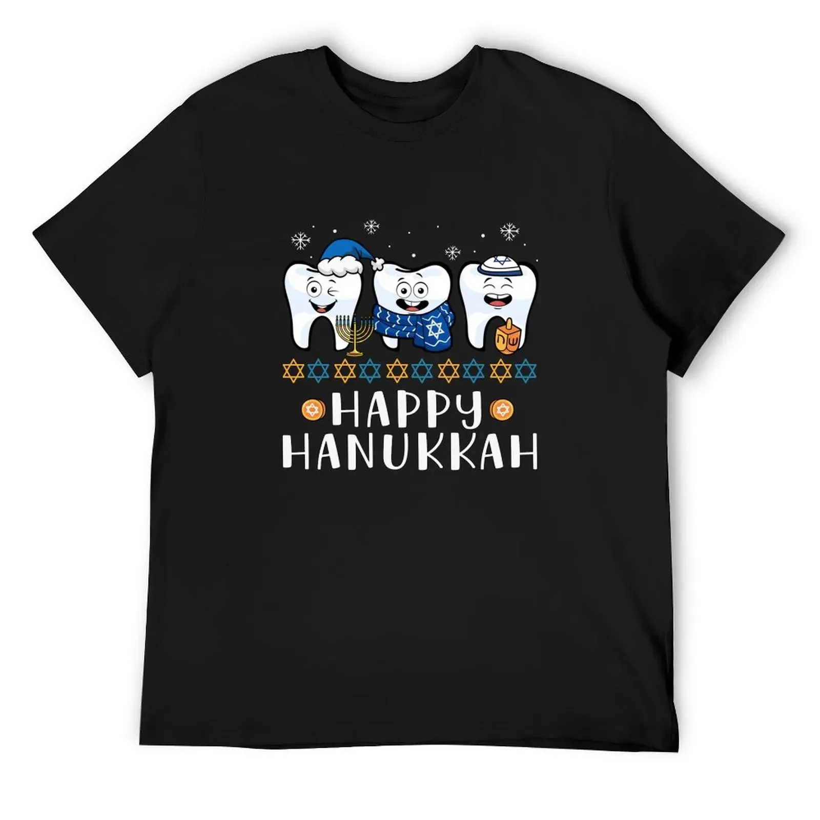 Happy Hanukkah Funny Dental Dreidel Menorah Dentist T-Shirt funny costumes luxury clothing labubu tee shirts for men