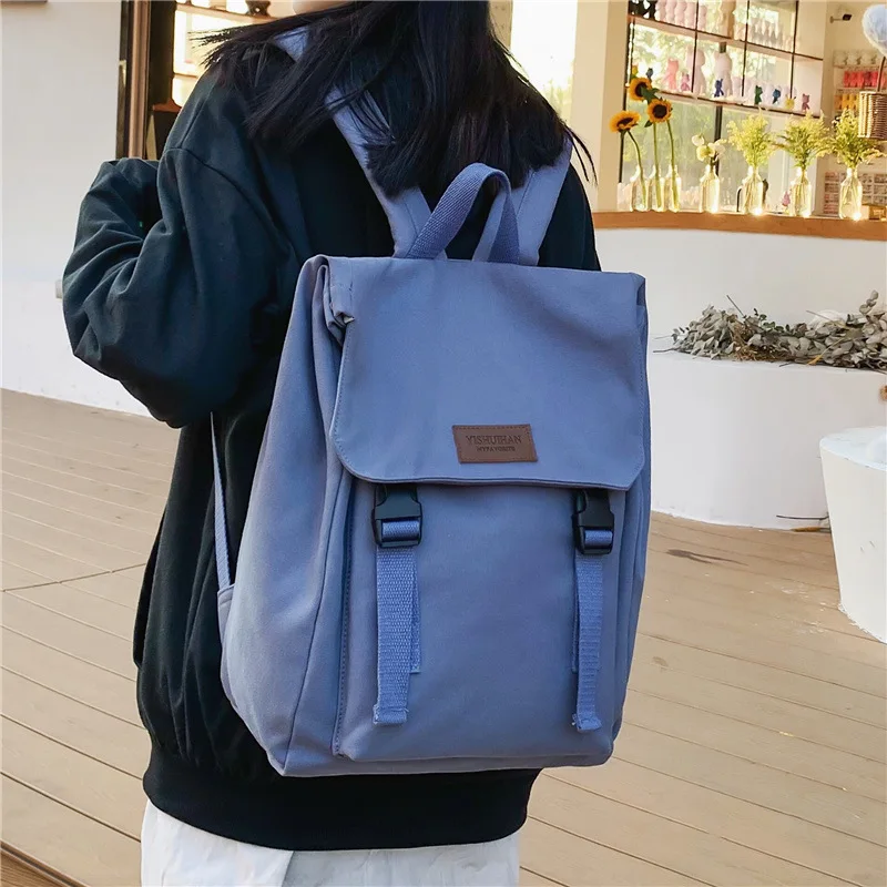 

Холщовый студенческий школьный рюкзак, женский раскладушка с защелкой, легкий, износостойкий, для хранения компьютера, большой вместительный дорожный рюкзак