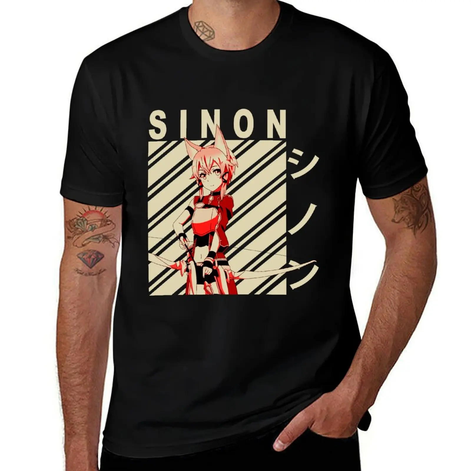 Sinon - Vintage Art T-Shirt designer shirts customs design your own black t shirts for men