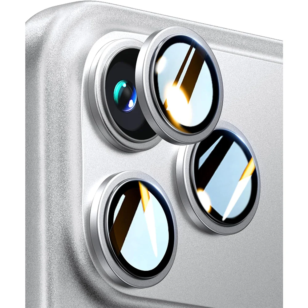 غطاء حماية لعدسة الكاميرا الزجاجية الفاخرة لهاتف آيفون 17 برو ماكس 16 بلس 15 14 13 12 11 برو ماكس 17 ملحقات الهاتف لحماية الهواء