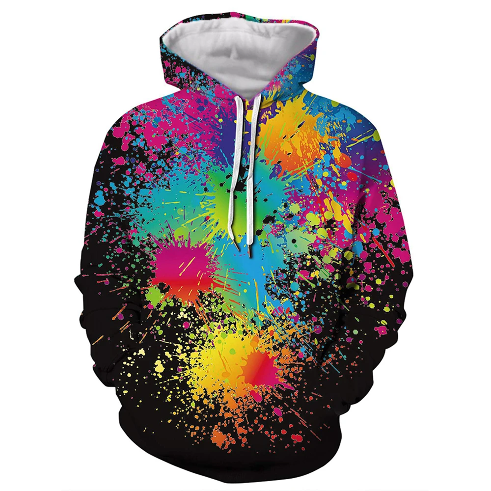 Broken Crayons Are Still Colorful Casual Loose Simple Sweatshirt Long Sleeve Sweatshirt 3D Print Print Men's Hooded Sweatshirt