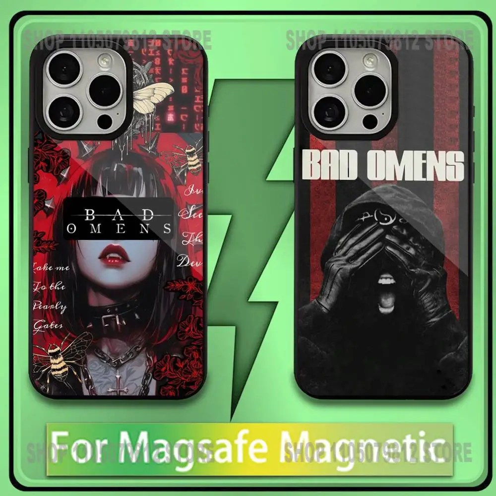 

B-Bad Omens The Drain Phone Case For iPhone 16,15,14,13,12,11,Plus,Pro,Max,Mini Soft Magesafe Magnetic Wireless Charge