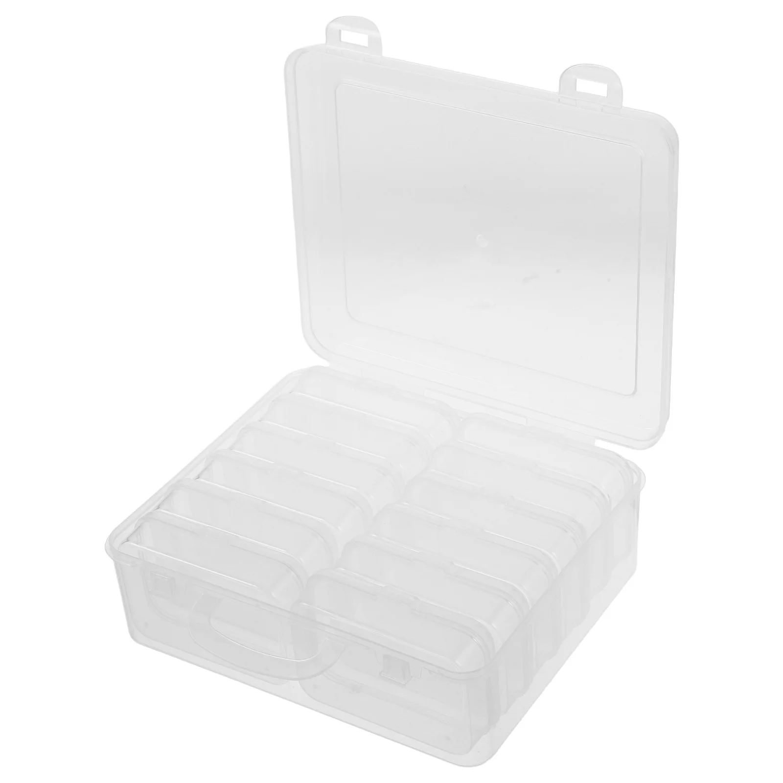 1Set Plastic Jewelry Organizer Large Capacity Box Clear Compartment Storage Container Lid Jewelry Beads Crafts Storage Box