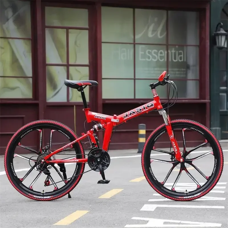 

24 inches MTB 10 Knife folding mountain Bicycle double disc brake Cross Country Bike shock absorption 21 speed Downhill Bike