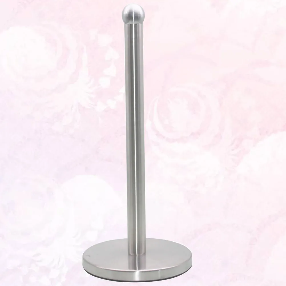 

Stainless Steel Holder No Drill Silver Space Saving For Bathroom Towel Rack Storage Organizer Paper Towel
