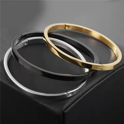 미니멀리스트 여성 팔찌 4/6/8mm 너비 스테인레스 스틸 Braclet 여자 친구 선물 Accesorios Mujer Luxury Jewelry Pulseira Joias