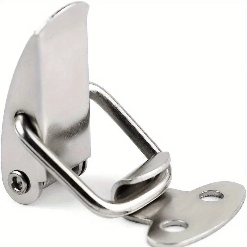 10pcs Stainless Steel Box Buckle Duck Beak Spring Buckle Tool Box Latch Leather Box Lock Toggle Latches Spring Loaded Clamp Clip