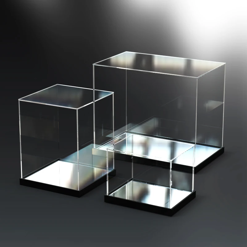 Assemble Acrylic Display Case with Mirror, Clear Acrylic Figure Display Cabinet, for Artwork, Doll, Souvenir Protection Box