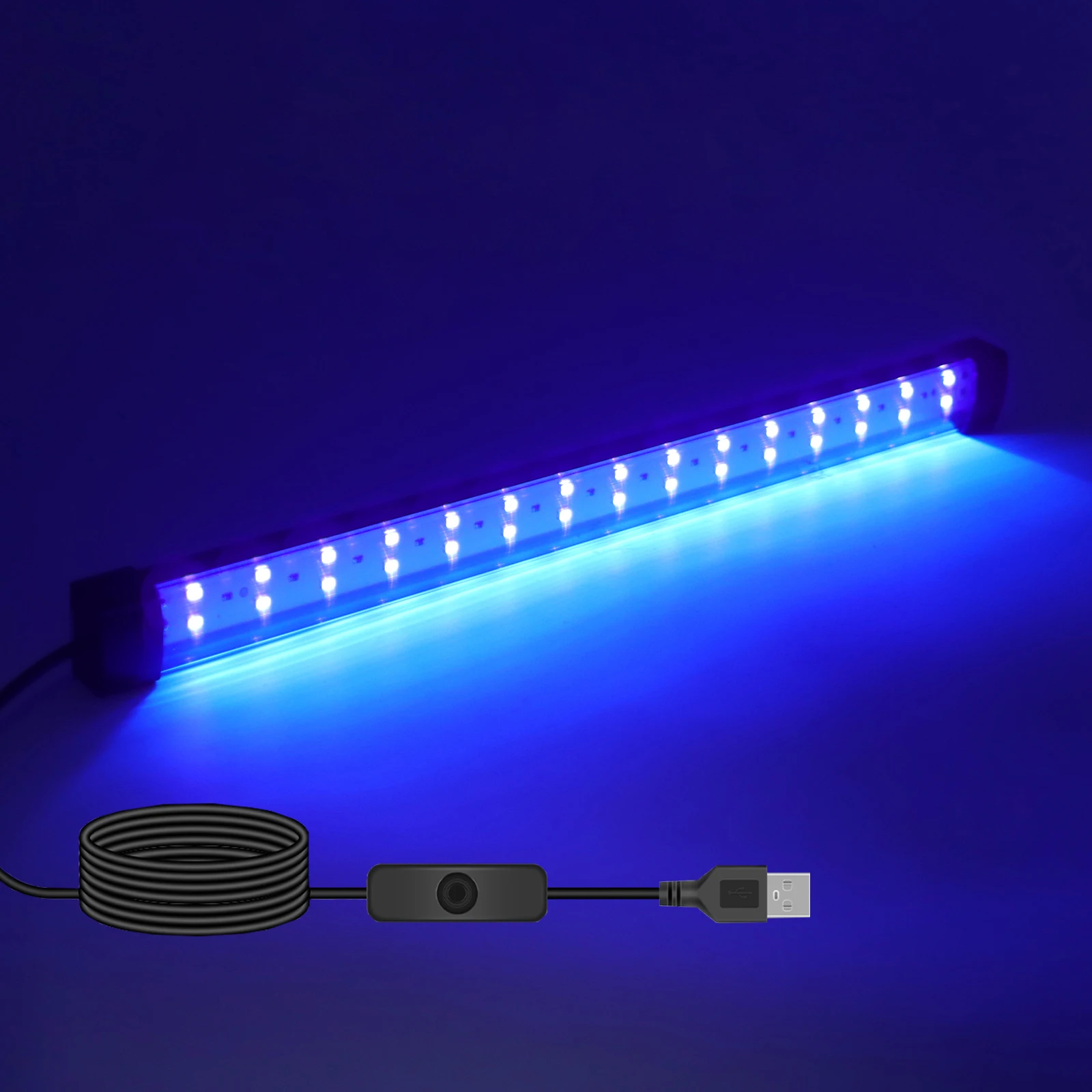 

2PCS USB Switch 10W LED Black Light Bar UV Black Light Tube 365-395nm LED Blacklight Lamp 30CM for Cabinet Shelf Party Decor