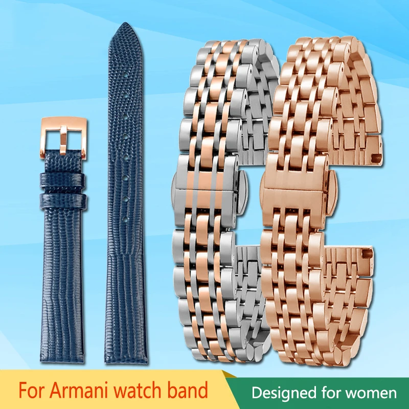 

Stainless Steel Wacth Strap For Tissot Citizen Bracelet For Armani AR60020/60023/1926 Gypsophila Ferris wheel Leather Watchband