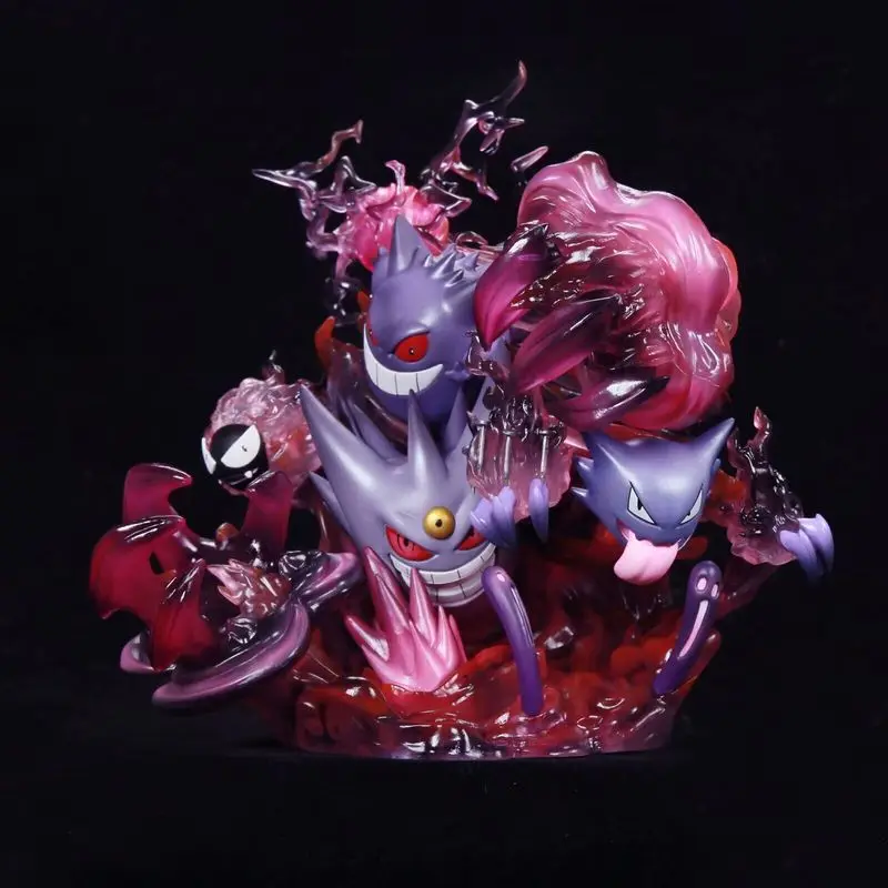 Pokemon Gengar Family Shiny Gengar Shadow Ball Evo Set Gk Collectible Boxed Figure 29cm Lighted Anime Statue For Fans Collection