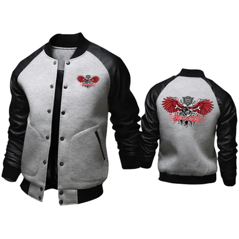 Chaqueta de motocicleta para hombre, chaqueta de béisbol de moda, chaqueta de cuero de retazos, Hip hop, tendencia urbana, Otoño e Invierno