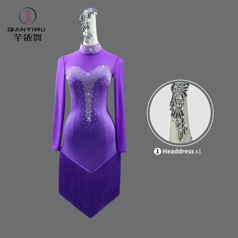 Abito da ballo latino per ragazze, abiti da ballo da donna, abito da competizione per occasioni speciali, ballo di fine anno 2025, costume da sera di scena