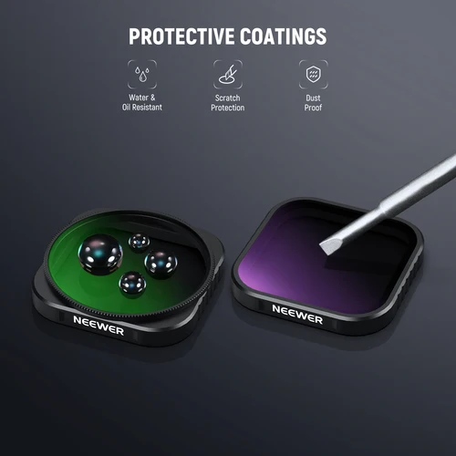 Imagen 2 del producto NEEWER Paquete de 4 filtros ND para Insta360 Ace Pro/Ace Pro 2, vidrio óptico HD CPL + ND8 + ND16 + ND32 accesorios de filtro de lente