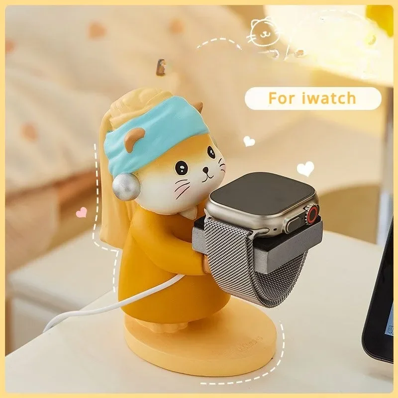 Charming Cartoon Smart Watch Stand - Desk Organizer for Watch Chargers - Creative and Cute Holder