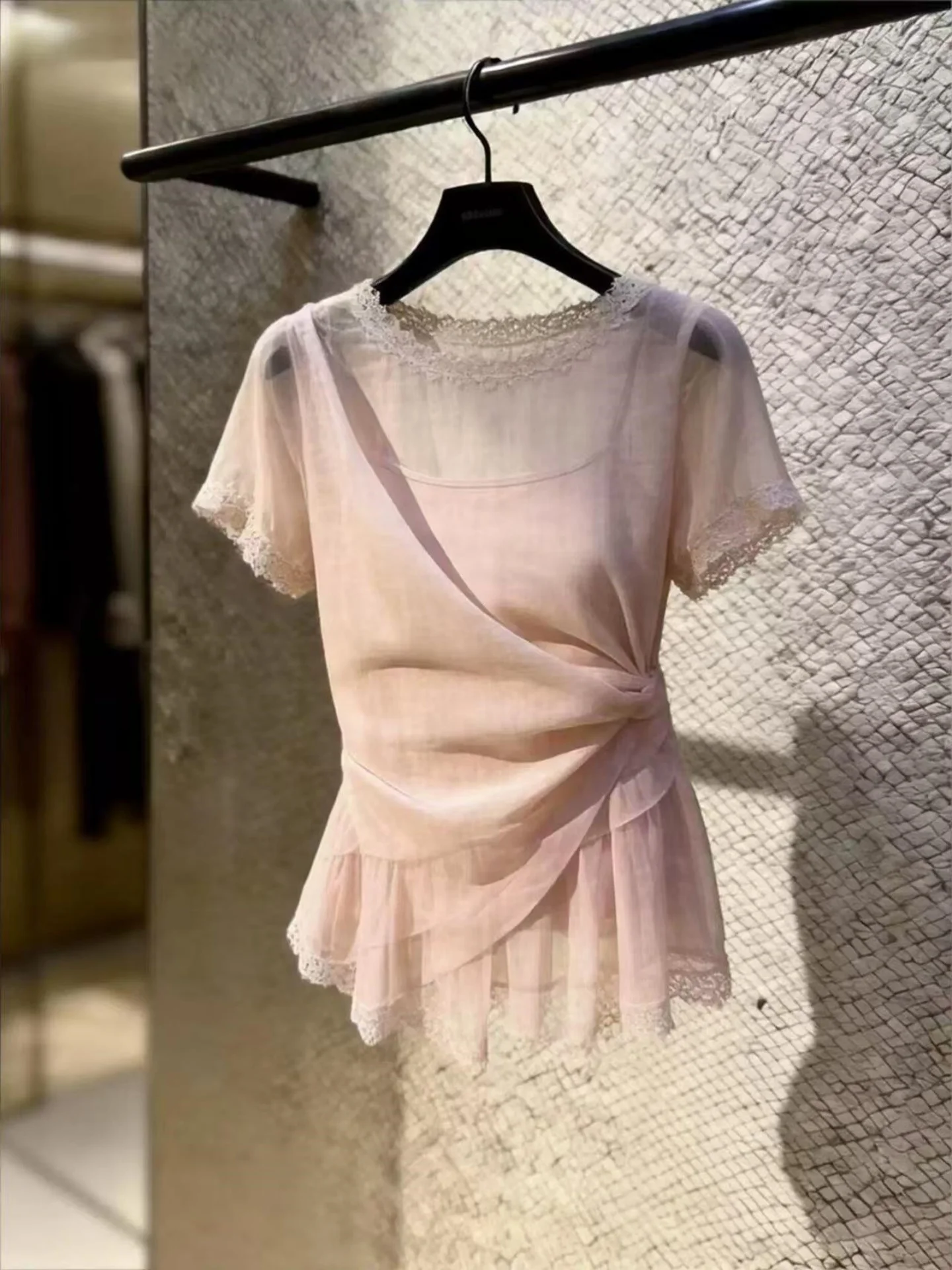 

Stylish Unique Super Beautiful Women's Top Summer High-End Design Sensation Fashionable Elegant Quality Breathable Short Slee...