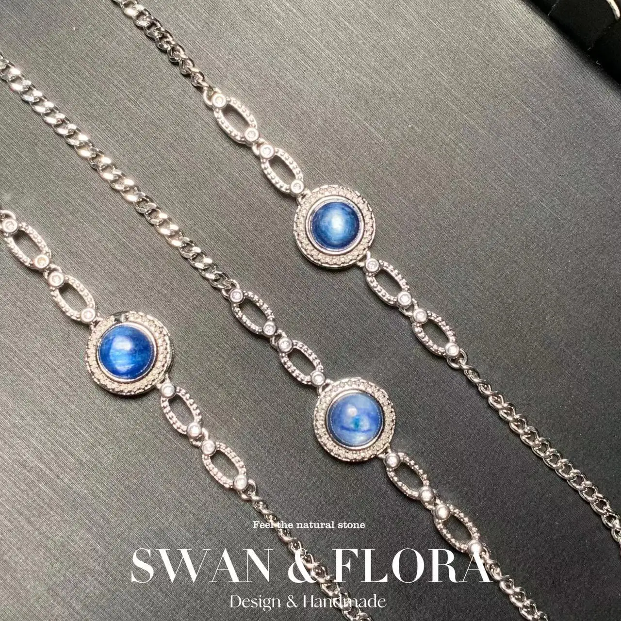 

Браслеты и Обручи из натурального кианита для женщин, регулируемые ювелирные изделия, простой трендовый браслет, браслет