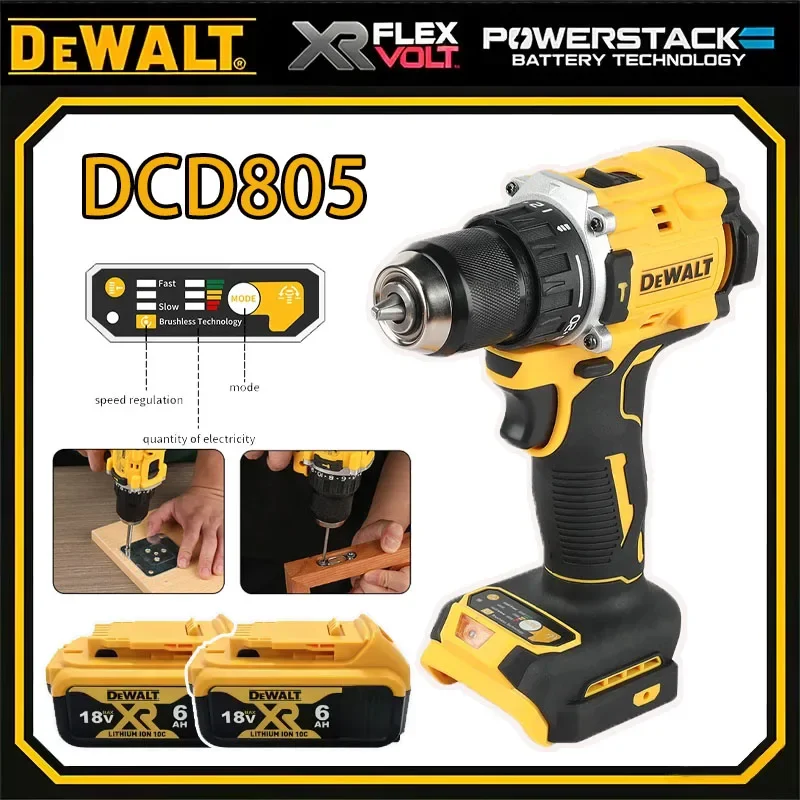 DEWALT DCD805 Brushless Impact Drill Cordless Electric Screwdriver Multi-Function Hand Drill Rechargeable Power Tool