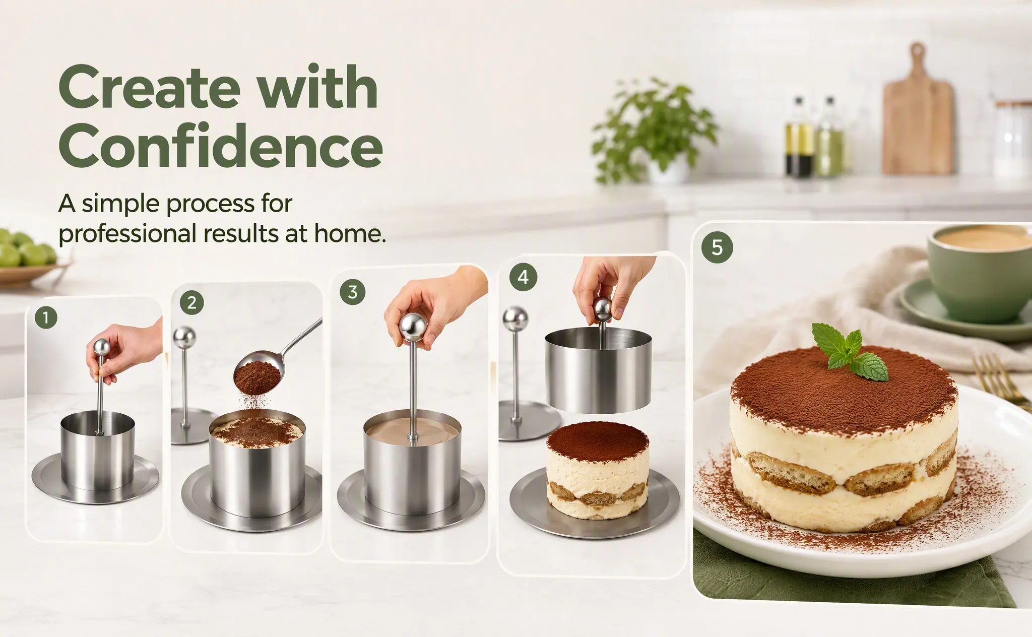 Stainless Steel Tiramisu Mold Easy Demold Flexible Baking Tool for Cake Chocolate Ice Cream Onigiri Rice Ball Sushi Maker DIY
