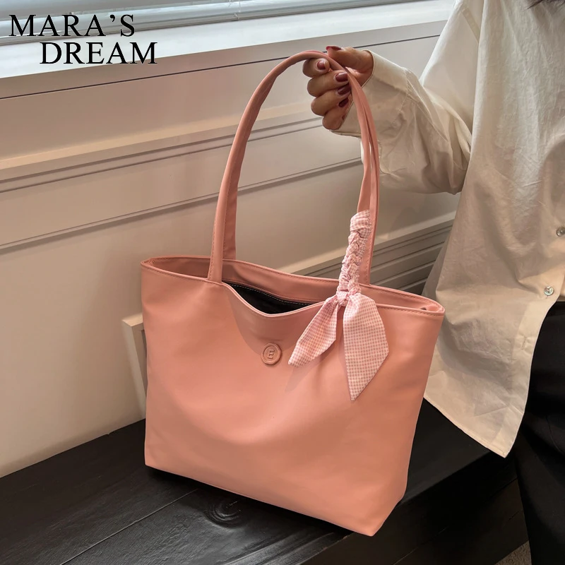 Mara\'s Dream Women Shoulder Bags Large Capacity Female Totes Simple Solid Color Ladies Handbag Trendy Brand Shopping Pack Purses