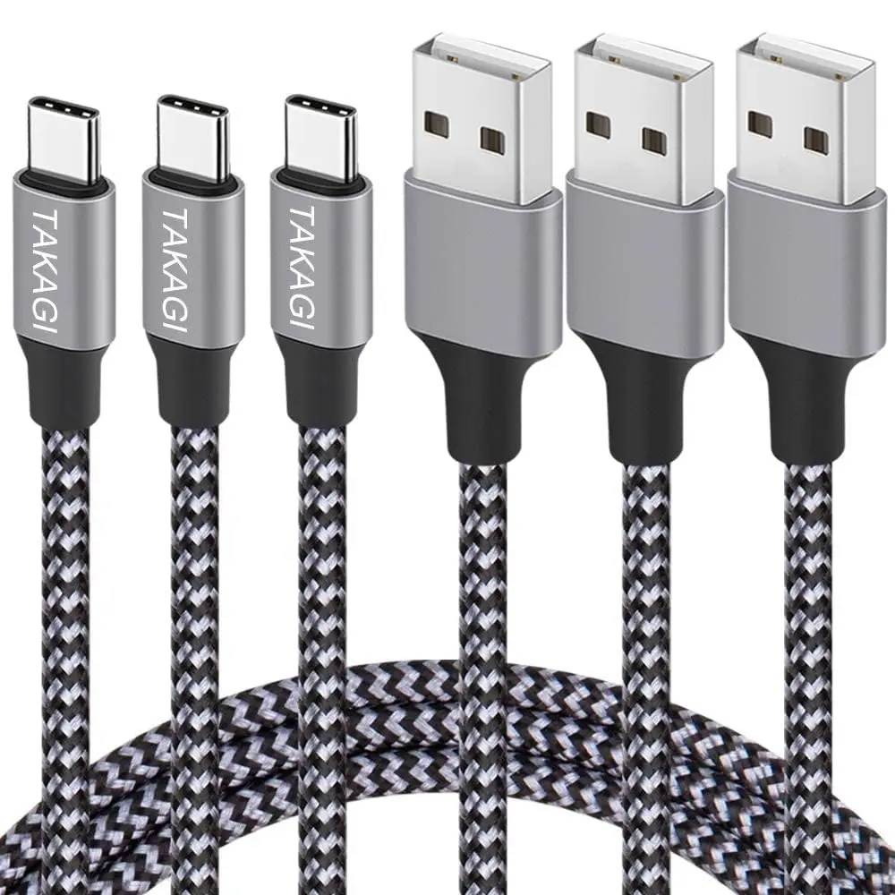 

USB C Cable 3Pack 6ft Nylon Braided Fast Charging Sync Cord Compatible with iPhone 17/16/15 Pro Max, Samsung Galaxy S20 S10 Note 20