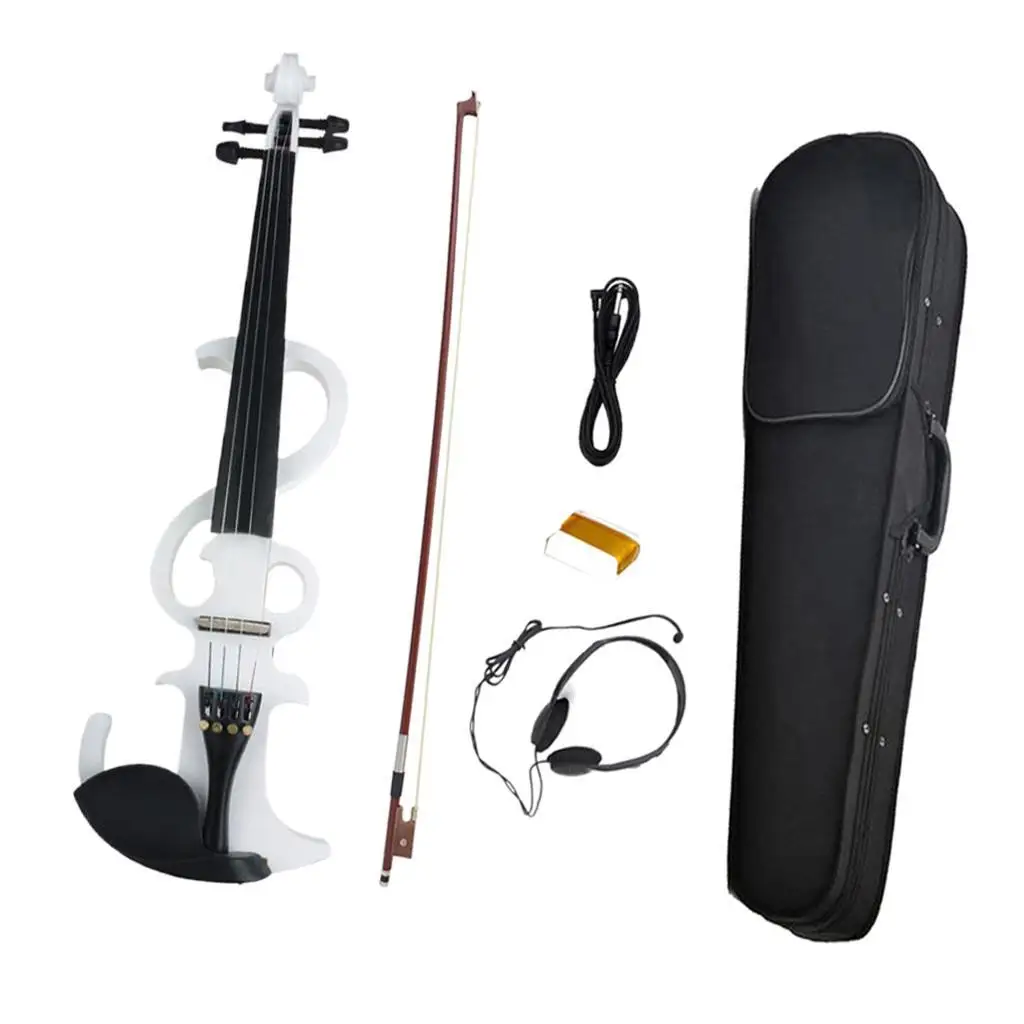 

4/4 Full Size Electric Violin Fiddle 4 String Silent Violin Black Maple Wood